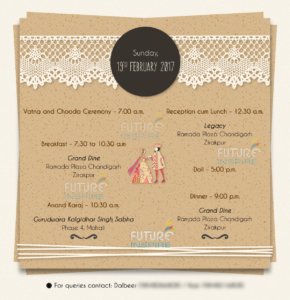 wedding itinenary e-card invitation