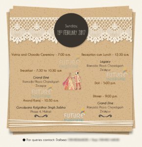 wedding itinenary e-card invitation