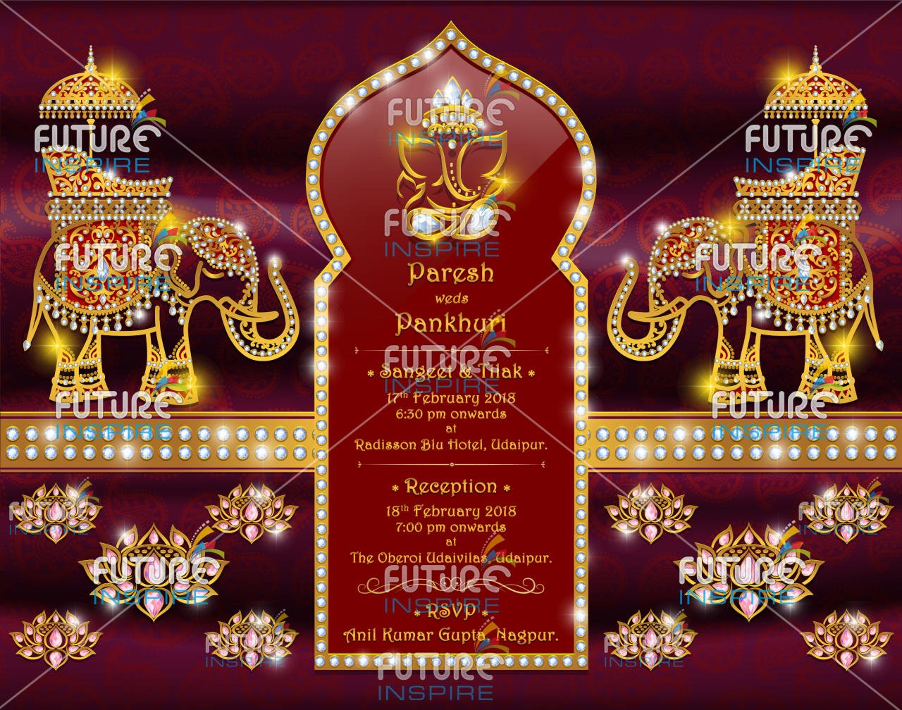 Paresh weds Pankhuri Traditional Premium Wedding Invitation E card 1