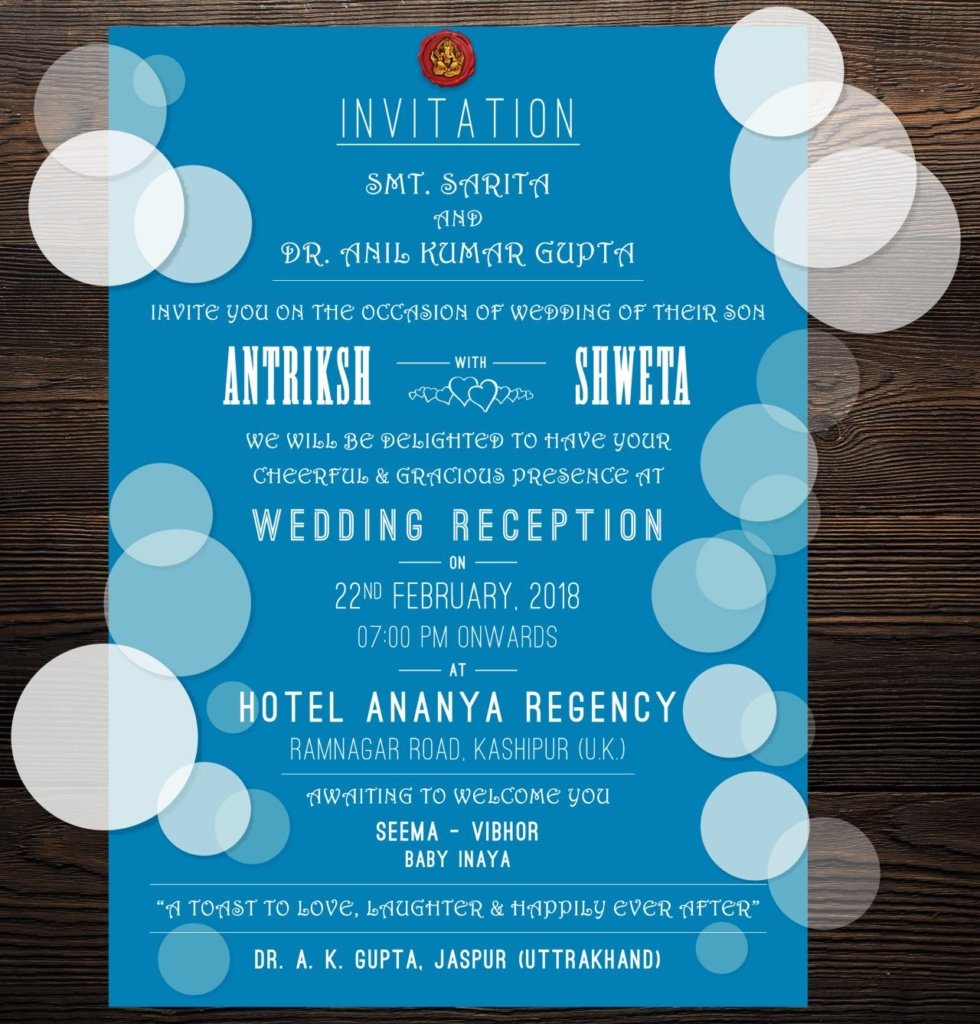Antriksh weds Shweta Wedding Itinerary