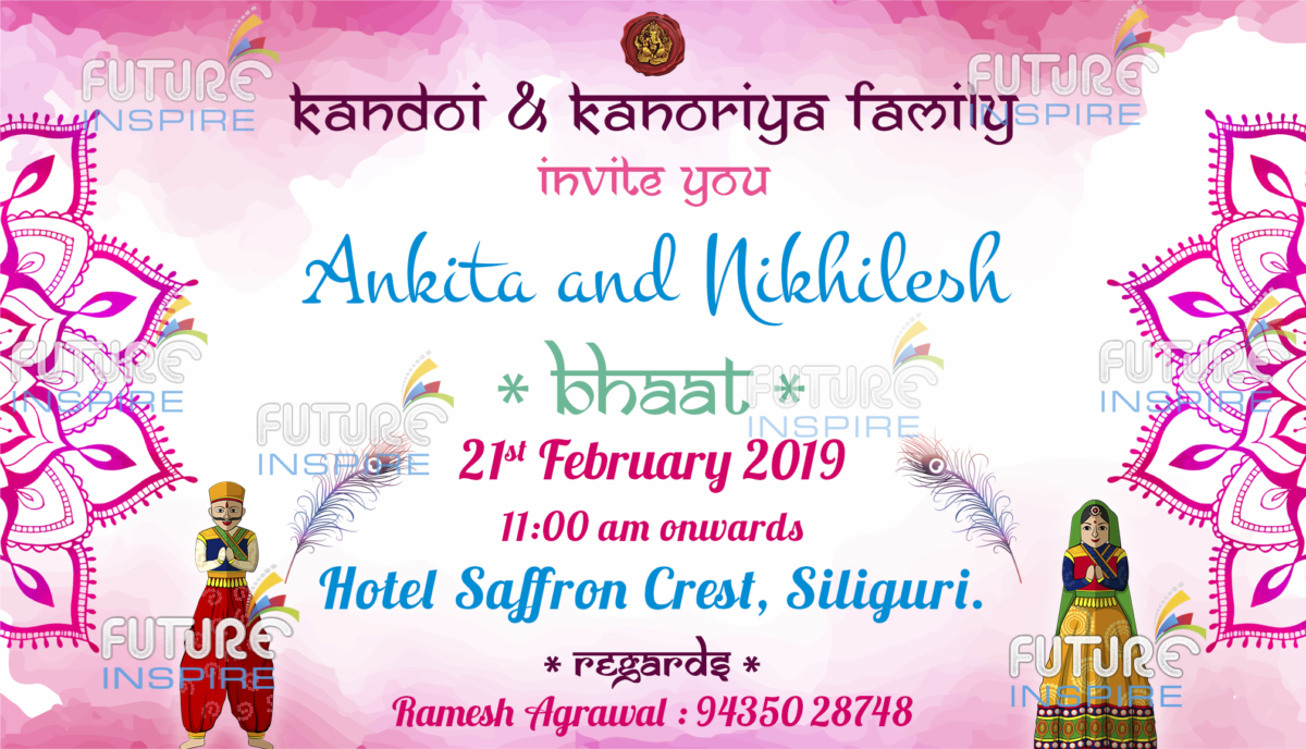 Rajasthani Traditional Bhaat E card Invite