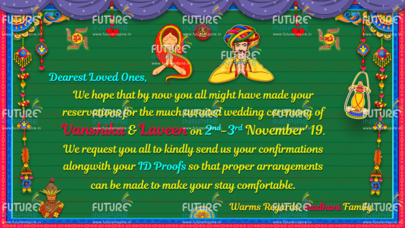 Rajasthani Traditional Wedding Invite Message E card
