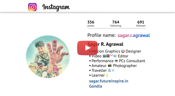 Sagar R. Agrawal Instagram Profile Promotional Video