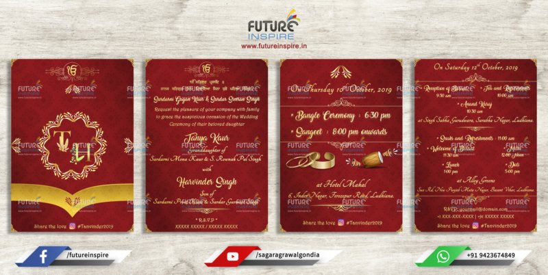 Tanya Kaur Harvinder Singh Traditional Wedding E card