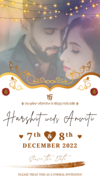 Harshit weds Anviti Digital Sikh Wedding E card Invitation 01