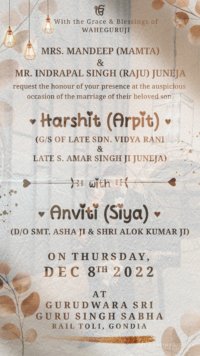 Harshit weds Anviti Digital Sikh Wedding E card Invitation 02